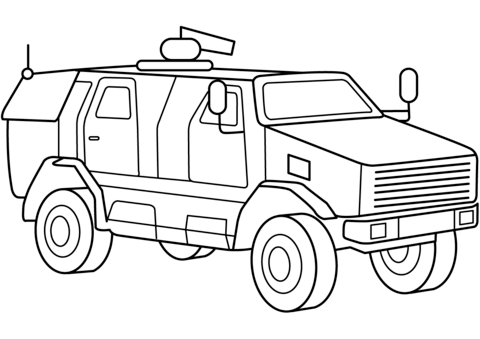 Military Armored MRAP Vehicle Coloring page