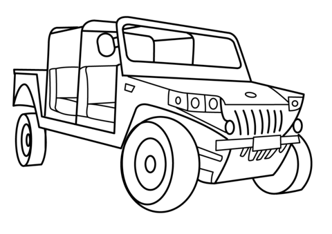 Military Light Utility Vehicle Coloring page