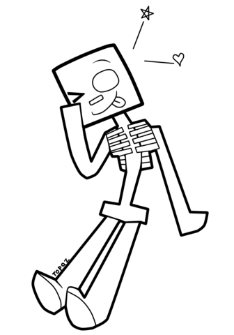 Minecraft Cartoon Skeleton Coloring page