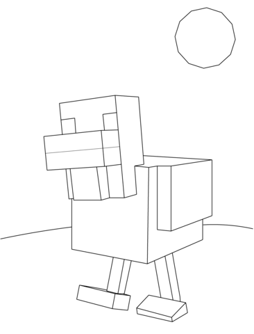 Minecraft Chicken Coloring page