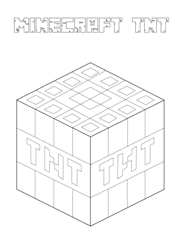 Minecraft TNT Coloring page