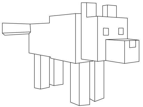 Minecraft Wolf Coloring page