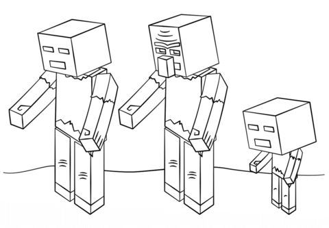 Minecraft Zombies Coloring page