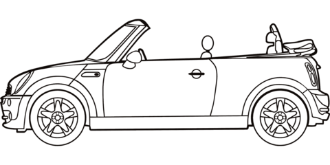 Mini Cooper Convertible Coloring page