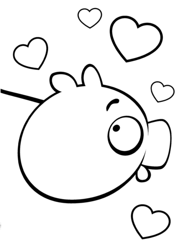 Minion Pig in Love Coloring page