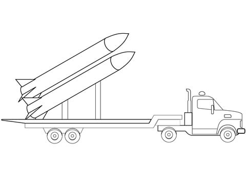 Missile Launcher Truck Coloring page