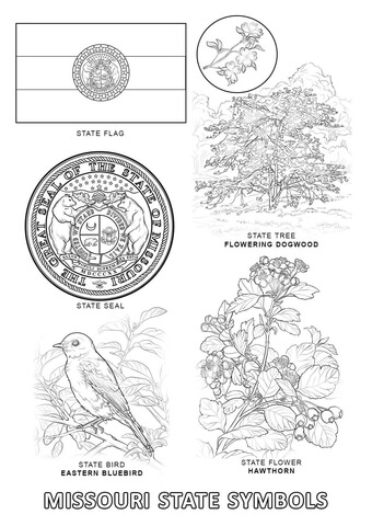 Missouri State Symbols Coloring page