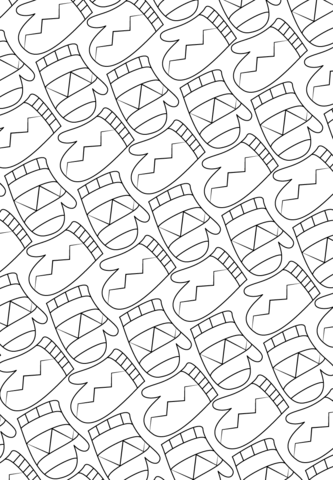 Mittens Pattern Coloring page