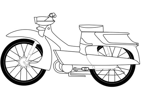 Moped Coloring page