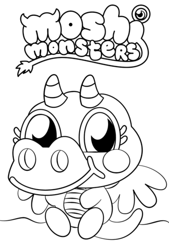 Moshi Monsters Burnie Coloring page