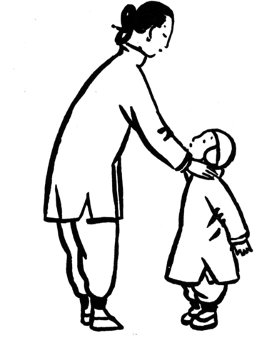 Mother With a Little Son  Coloring page