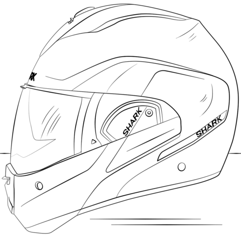 Motorcycle Helmet Coloring page