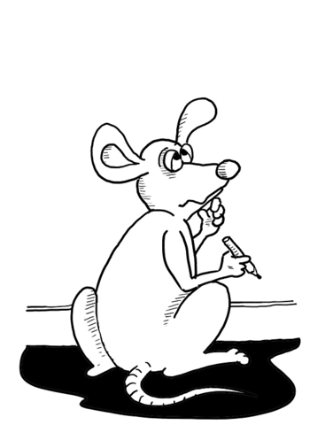 Mouse Doesn't Know What It Want To Write Coloring page