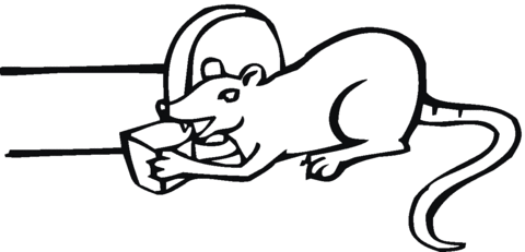 Mouse Have A Cheese Coloring page