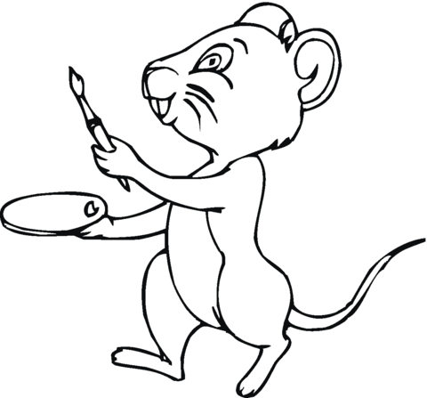 Mouse Will Paint Coloring page