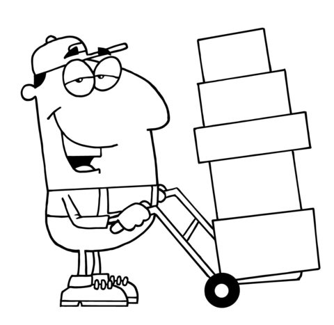 Mover with Boxes Coloring page