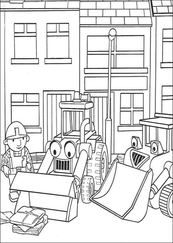 Muck And Scoop Move Some Items  Coloring page