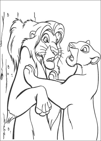 Musafa And Sarabi Coloring page