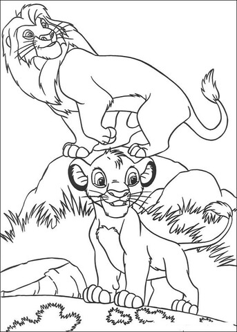 Musafa And Simba  Coloring page