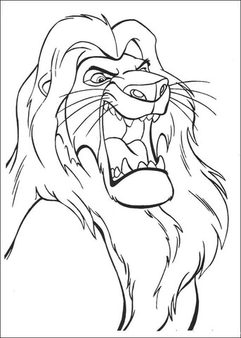 Musafa Is Roaring  Coloring page