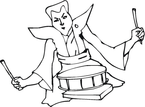 Musician With Drums  Coloring page