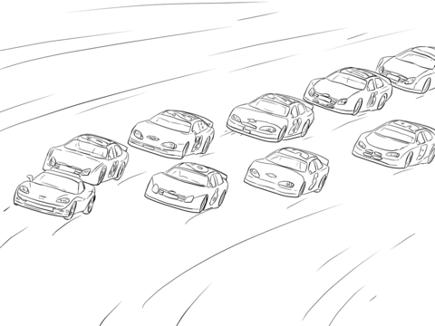 NASCAR Racing Coloring page