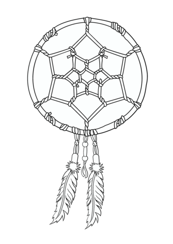 Native American Dreamcatcher Coloring page