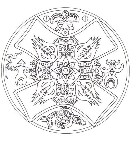 Native American Mandala Coloring page