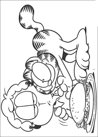 Naughty Garfield  Coloring page