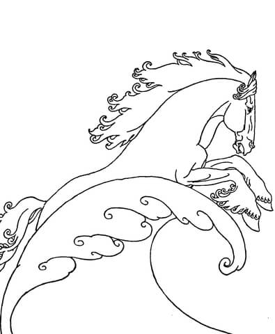 Neptune's Sea Horse Coloring page