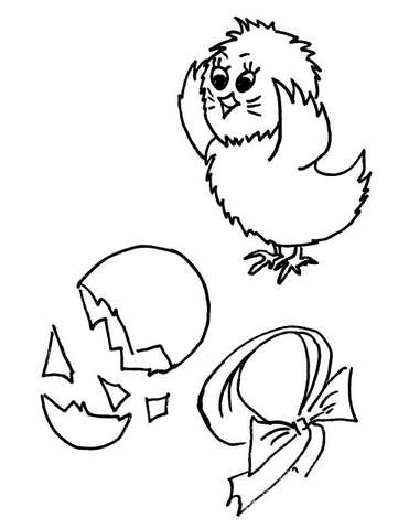 New Born Chick  Coloring page