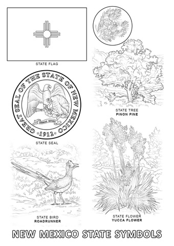 New Mexico State Symbols Coloring page