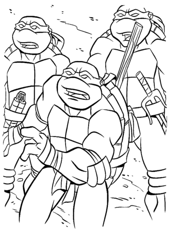 Ninja Turtle Team  Coloring page