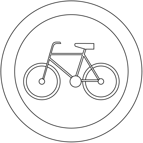 No Bicycles B-9 Coloring page