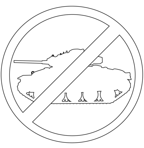 No Tank Sign Coloring page