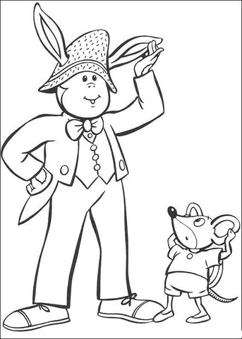 Bunkey and clockwork mouse Coloring page