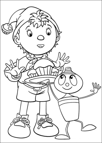 Noddy Is Offered A Cake  Coloring page