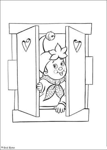 Noddy Opens The Window  Coloring page