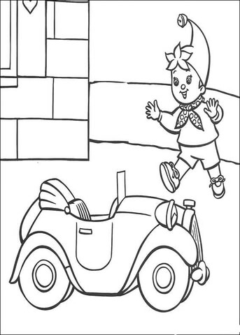 Noddy Runs To The Car  Coloring page