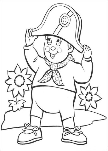 Noddy tries two-cornered hat of Napoleon Coloring page