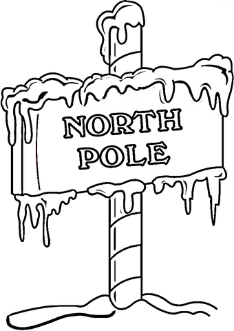 North Pole Sign  Coloring page