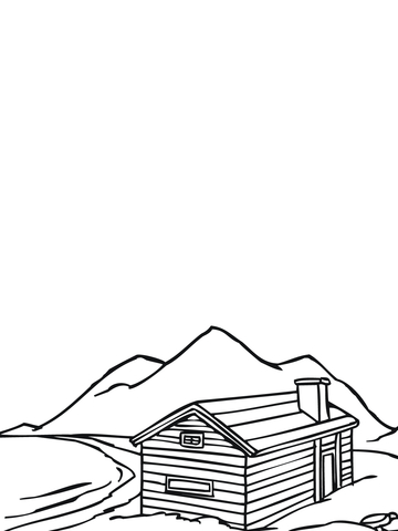 Norwegian Traditional House Coloring page