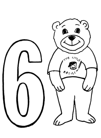 Number 6  Coloring page