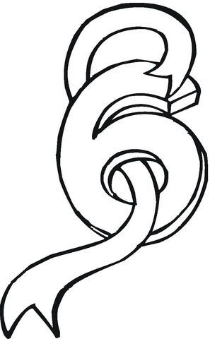 Number 6 Coloring page