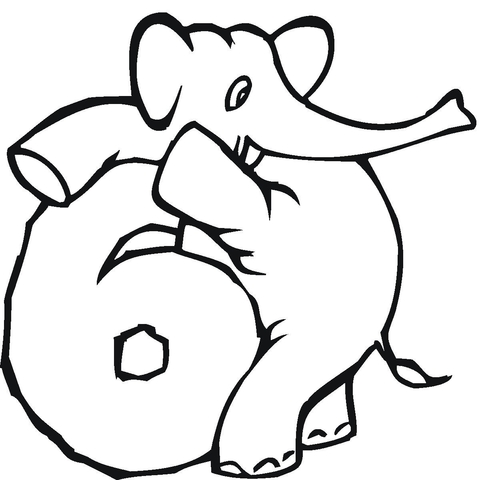 Number 6 Coloring page