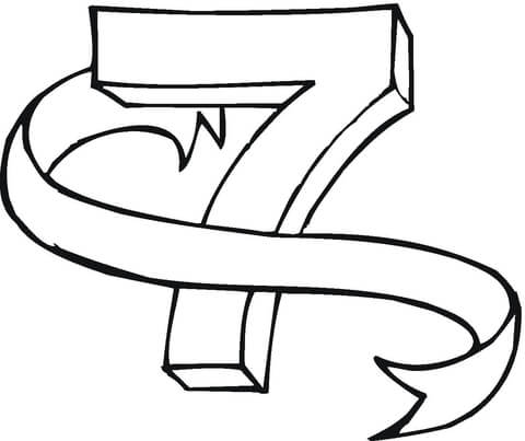 Number 7 Coloring page