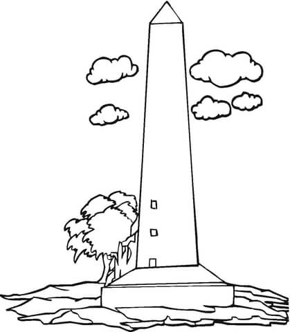 Obelisk And The Tree  Coloring page