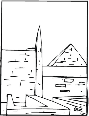 Obelisk In The Pyramids  Coloring page