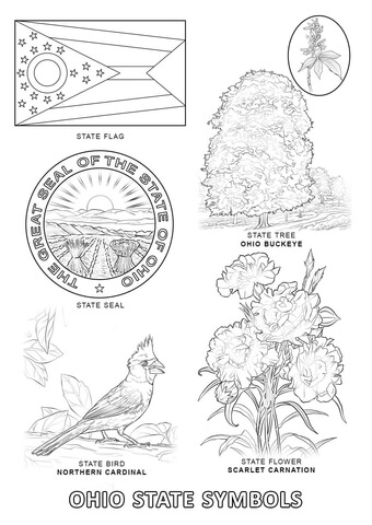 Ohio State Symbols Coloring page