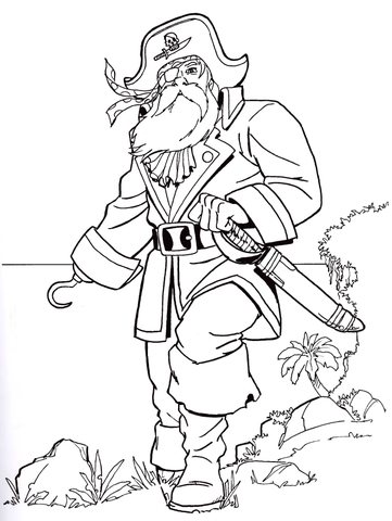 Old Pirate Coloring page